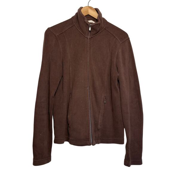 Tommy Bahama Jacket Women L Brown Full Zip Sweatshirt Casual Minimalist Neutral - Picture 1 of 7